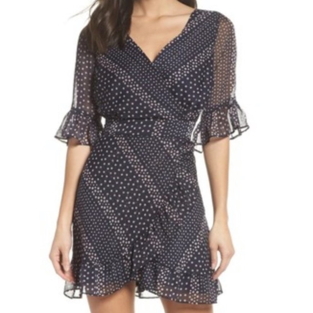 BBDAKOTA navy polka dot dress